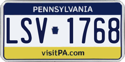 PA license plate LSV1768