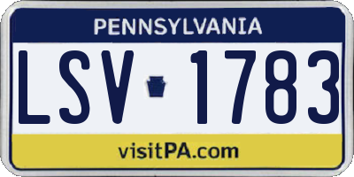 PA license plate LSV1783