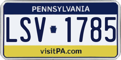 PA license plate LSV1785
