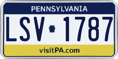 PA license plate LSV1787