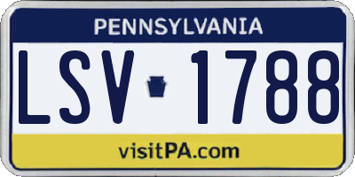 PA license plate LSV1788