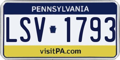 PA license plate LSV1793