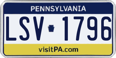 PA license plate LSV1796