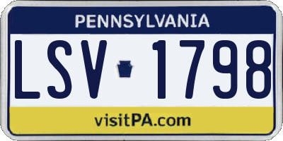 PA license plate LSV1798