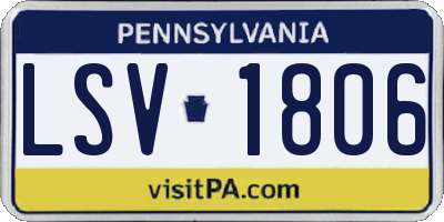 PA license plate LSV1806