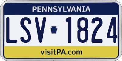 PA license plate LSV1824