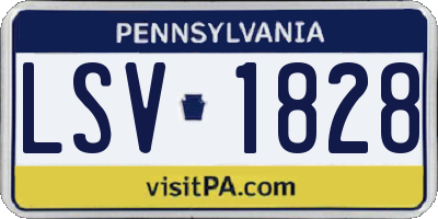 PA license plate LSV1828