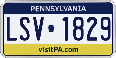 PA license plate LSV1829