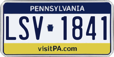 PA license plate LSV1841