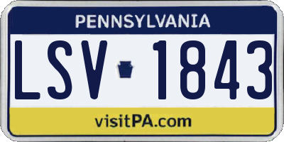 PA license plate LSV1843