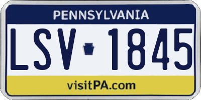 PA license plate LSV1845