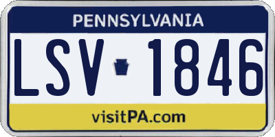 PA license plate LSV1846