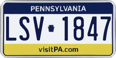 PA license plate LSV1847