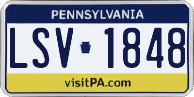PA license plate LSV1848