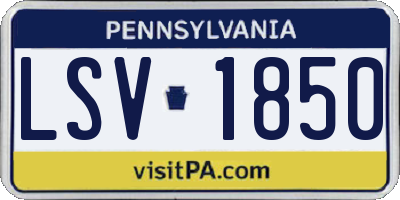 PA license plate LSV1850