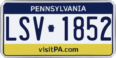 PA license plate LSV1852