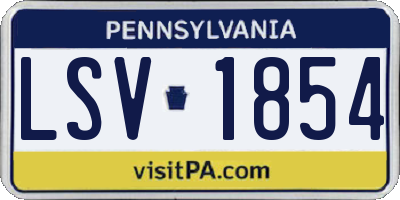 PA license plate LSV1854