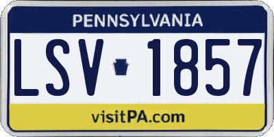 PA license plate LSV1857