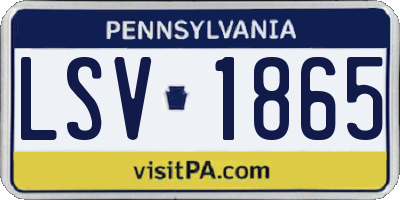 PA license plate LSV1865