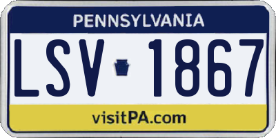 PA license plate LSV1867