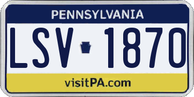 PA license plate LSV1870