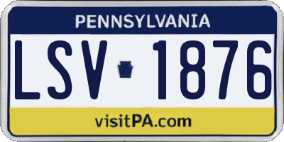 PA license plate LSV1876