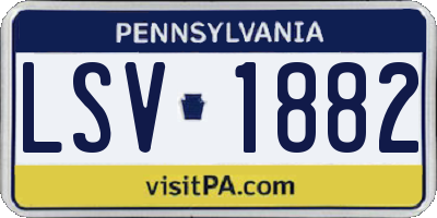 PA license plate LSV1882