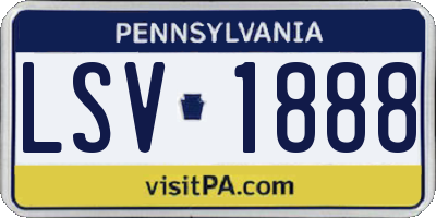 PA license plate LSV1888