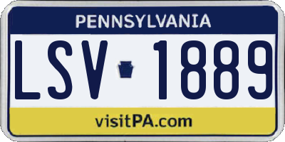 PA license plate LSV1889