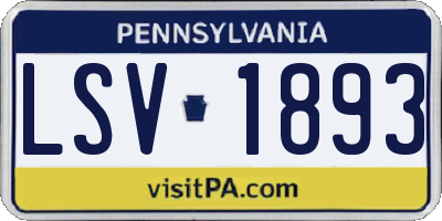 PA license plate LSV1893