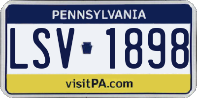 PA license plate LSV1898