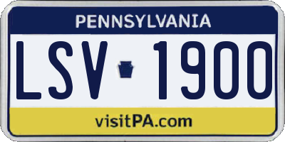 PA license plate LSV1900