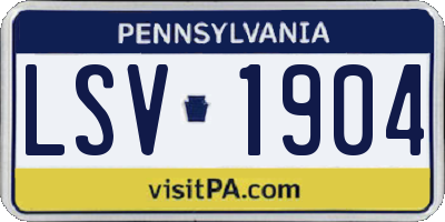PA license plate LSV1904