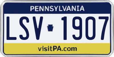 PA license plate LSV1907