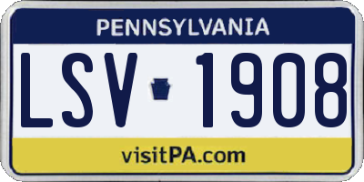 PA license plate LSV1908