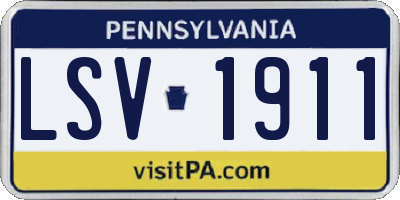 PA license plate LSV1911