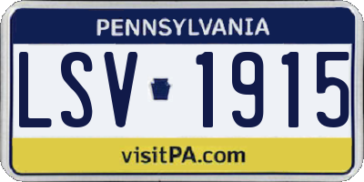 PA license plate LSV1915