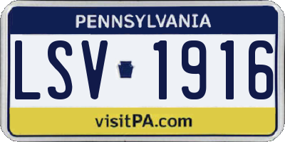 PA license plate LSV1916