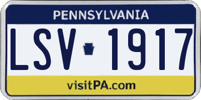 PA license plate LSV1917