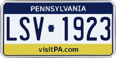 PA license plate LSV1923