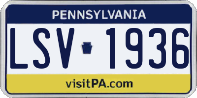 PA license plate LSV1936