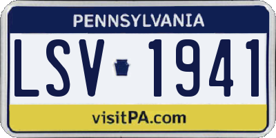 PA license plate LSV1941