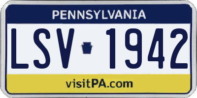 PA license plate LSV1942