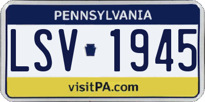 PA license plate LSV1945