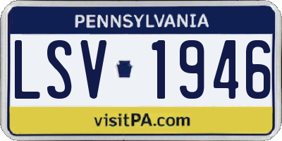 PA license plate LSV1946