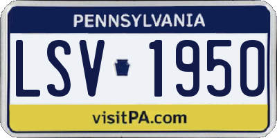 PA license plate LSV1950