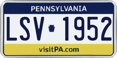 PA license plate LSV1952