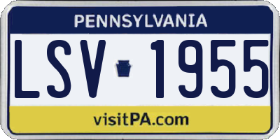PA license plate LSV1955
