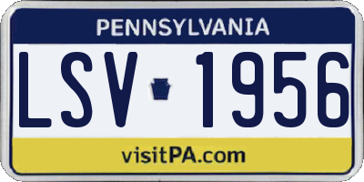 PA license plate LSV1956