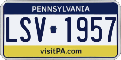 PA license plate LSV1957